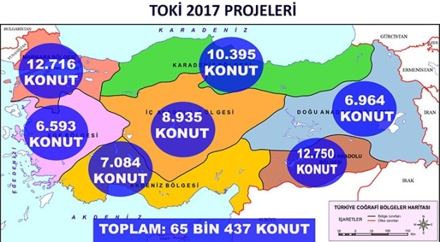 TOKİ 2017’de 65 bin konut inşa edecek