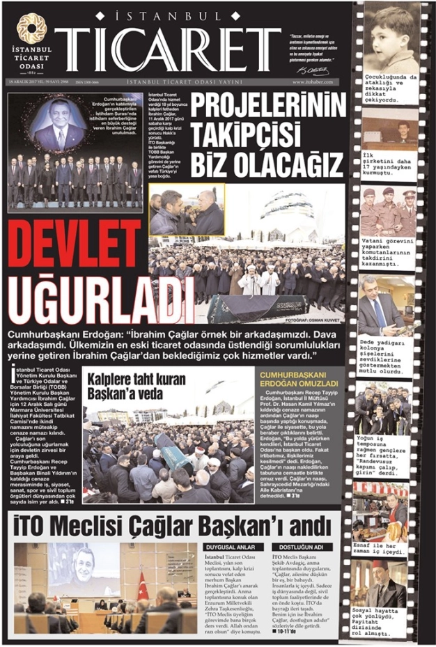 İstanbul Ticaret’ten İbrahim Çağlar'a özel sayı