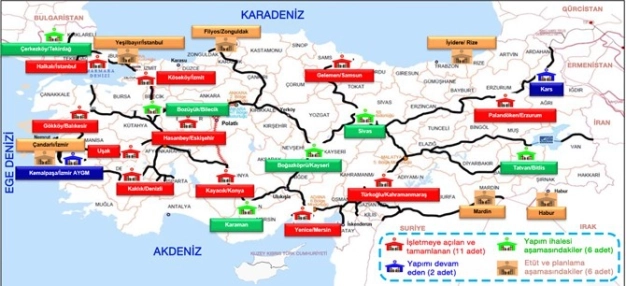 25 lojistik merkezin 11’i hazır
