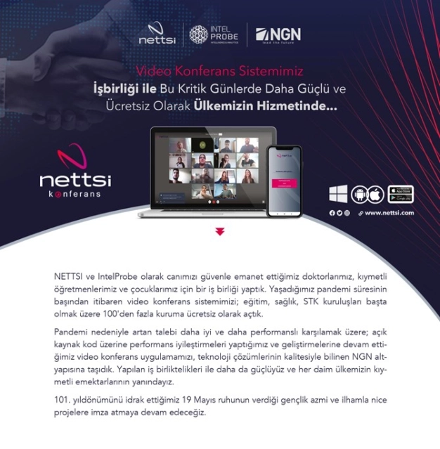 Yerli video konferans 6 ay daha ücretsiz