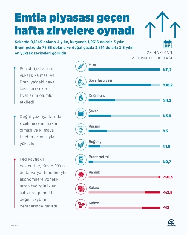 Emtia piyasası zirvede
