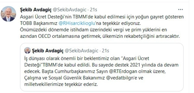 Asgari Ücret Desteği 2021'de de sürecek