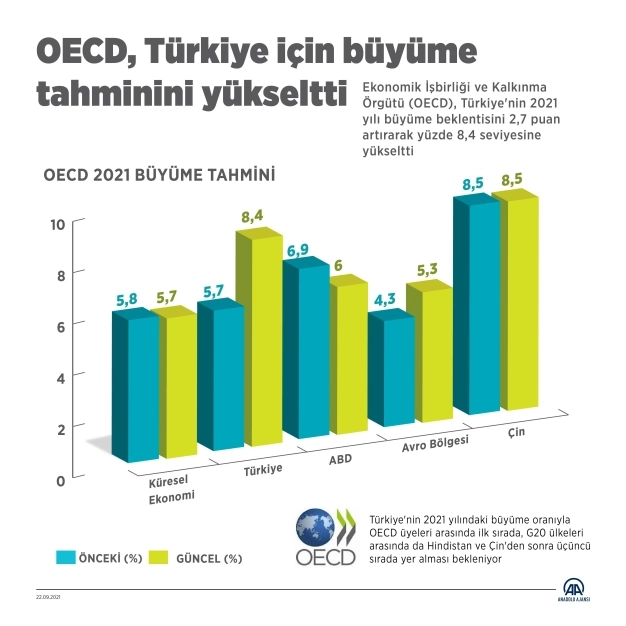 OECD, Türkiye için büyüme tahminini yükseltti