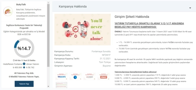 İngilizce konuşma pratiği yaptırarak yatırım çekiyor