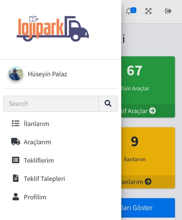 Taşımacılık sektörü için dijital lojistik terminali