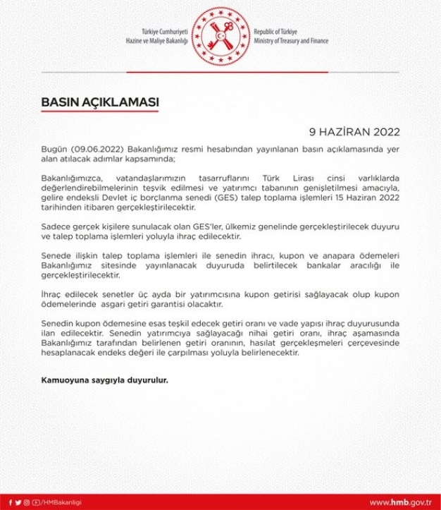 Gelire endeksli devlet iç borçlanma senedi uygulaması başlıyor